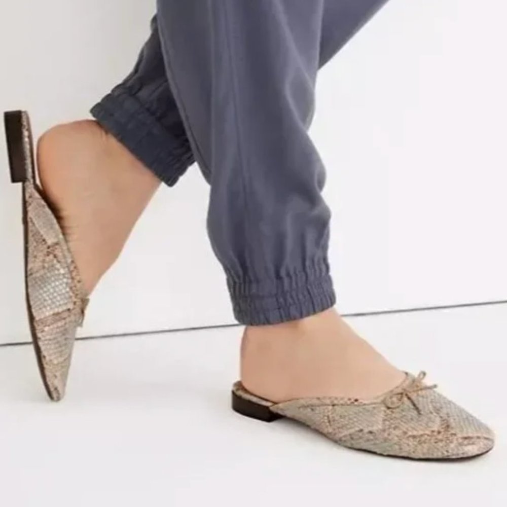 MADEWELL the Adelle Mule in Snake Embossed Leather - SIZE 7